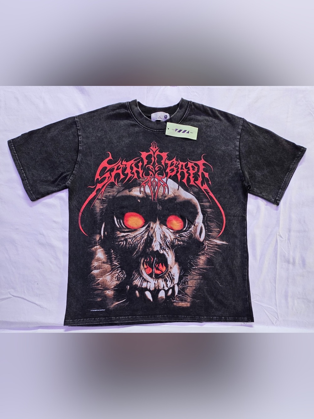 HBAT “Hold The Gate Black Graphic Skull Tee with Red Accents